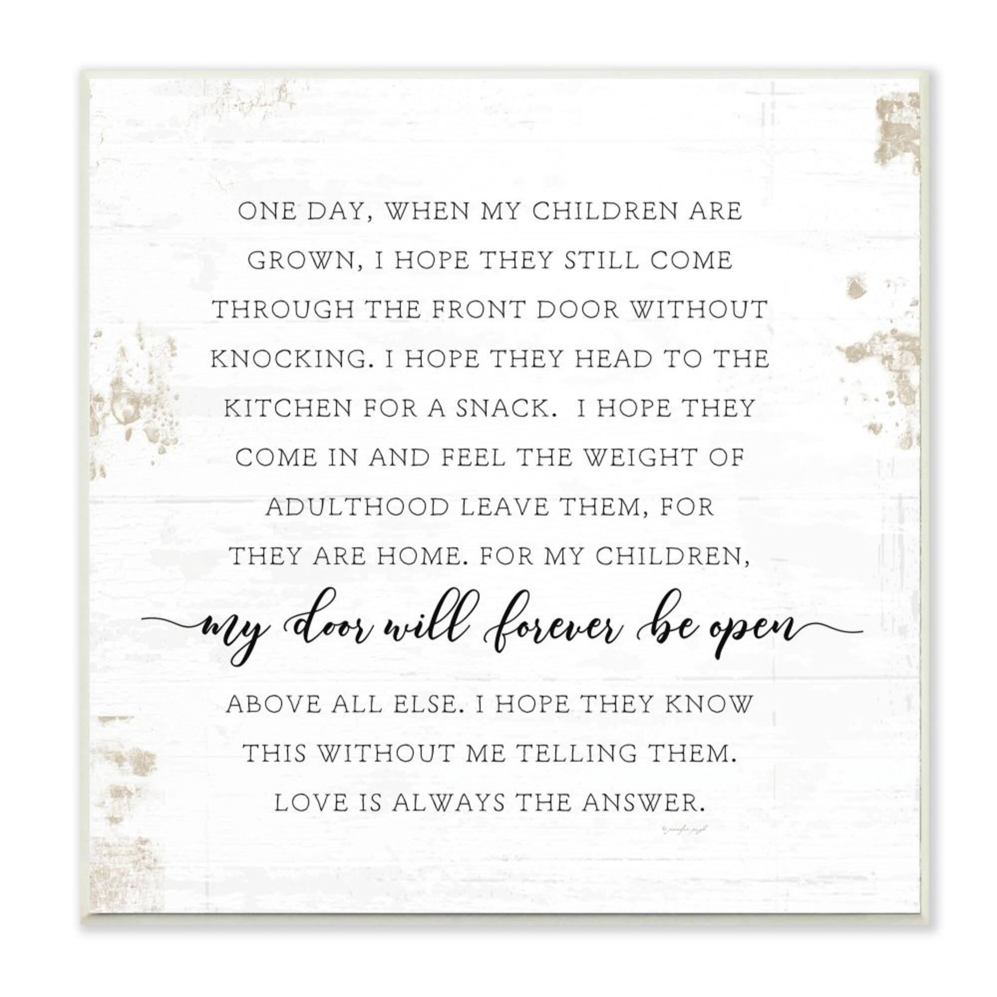 Stupell Industries When My Children Are Grown Text Homely Word Design Wood Wall Plaque